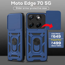 Motorola Edge 70 5G Armor Military-grade Case With Sliding Camera Cover & 360 Kickstand