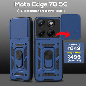 Motorola Edge 70 5G Armor Military-grade Case With Sliding Camera Cover & 360 Kickstand
