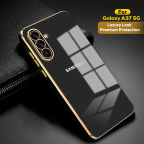 SAMSUNG GALAXY A37 5G ULTRA-SHINE GOLD ELECTROPLATED LUXURIOUS BACK CASE WITH CAMERA PROTECTION
