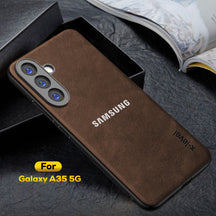 GALAXY A35 5G Business Style PU LEATHER PROTECTIVE BACK CASE WITH CAMERA PROTECTION