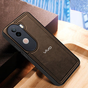 VIVO V40E 5G Vintage Leather Stitched Protective Back Case
