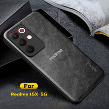 REALME 15X 5G Business Style PU LEATHER PROTECTIVE BACK CASE WITH CAMERA PROTECTION