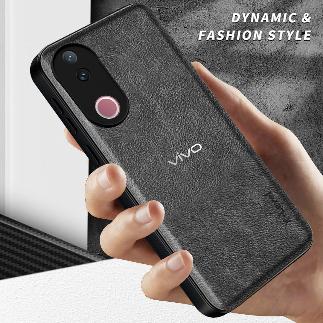 VIVO V50/V50e 5G Business Style PU LEATHER PROTECTIVE BACK CASE WITH CAMERA PROTECTION