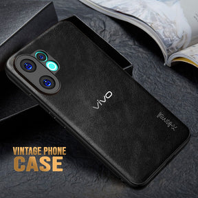 VIVO V60 5G Business Style PU LEATHER PROTECTIVE BACK CASE WITH CAMERA PROTECTION