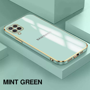 GALAXY F62 ULTRA-SHINE GOLD ELECTROPLATED LUXURIOUS  BACK CASE WITH CAMERA PROTECTION