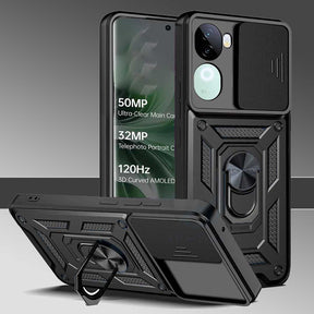VIVO V40/V40E 5G Armor Military-grade Case With Sliding Camera Cover & 360 Kickstand