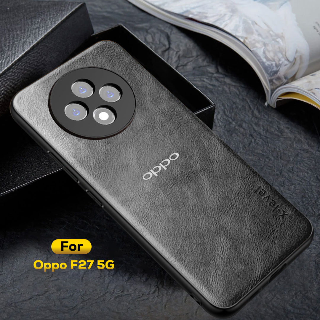 OPPO F27 5G Business Style PU LEATHER PROTECTIVE BACK CASE WITH CAMERA PROTECTION