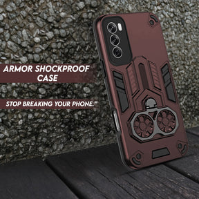 Oppo Reno 12 5G Armor knight Series Camera Protection 2 in 1 Shockproof Phone Cover with Kickstand