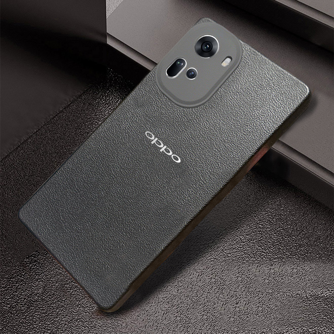 Oppo RENO 11 5G Solid Color Leather Texture Matte Phone Back Case