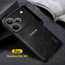 REALME P4 5G Business Style PU LEATHER PROTECTIVE BACK CASE WITH CAMERA PROTECTION