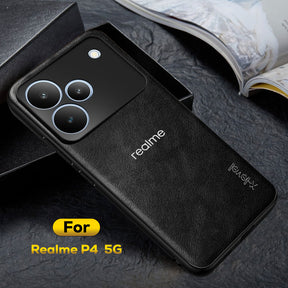 REALME P4 5G Business Style PU LEATHER PROTECTIVE BACK CASE WITH CAMERA PROTECTION