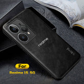 REALME 15 5G Business Style PU LEATHER PROTECTIVE BACK CASE WITH CAMERA PROTECTION