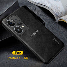 REALME 15 5G Business Style PU LEATHER PROTECTIVE BACK CASE WITH CAMERA PROTECTION