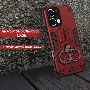 Oppo Reno 13 5G Armor knight Series Camera Protection 2 in 1 Shockproof Phone Cover with Kickstand