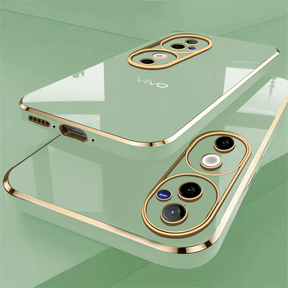 VIVO V40/V40 PRO/V40E 5G GOLD ELECTROPLATED LUXURIOUS  BACK CASE WITH CAMERA PROTECTION