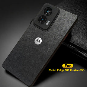MOTO EDGE 50 FUSION 5G Solid Color Leather Texture Matte Phone Back Case