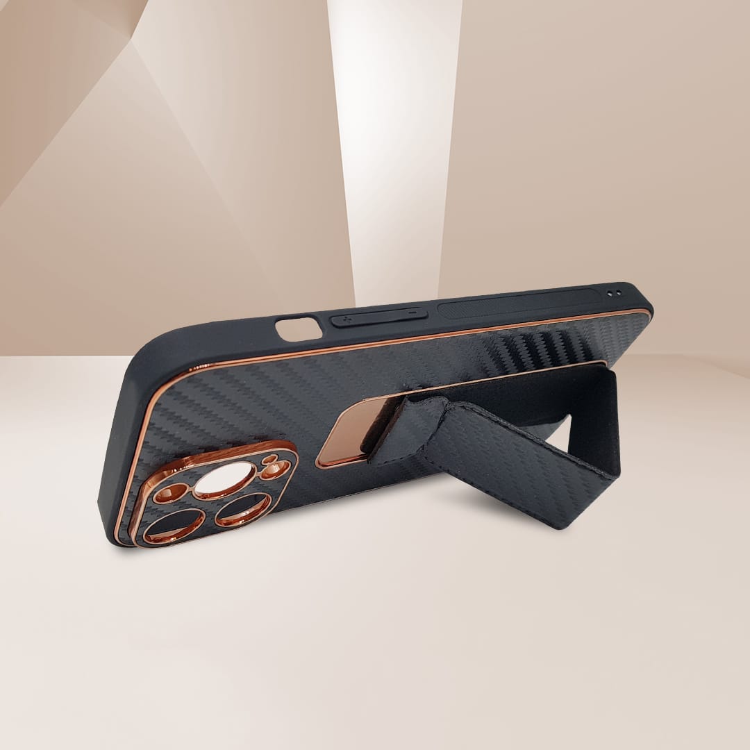 PhoneCases.Co.in- iPhone13/iPhone13 pro/iPhone 13 pro-max Carbon Leather with Back Stand case