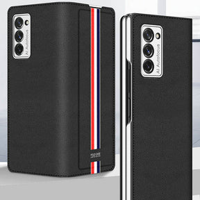 Galaxy Z Fold3 Luxury Leather Foldable Flip Case