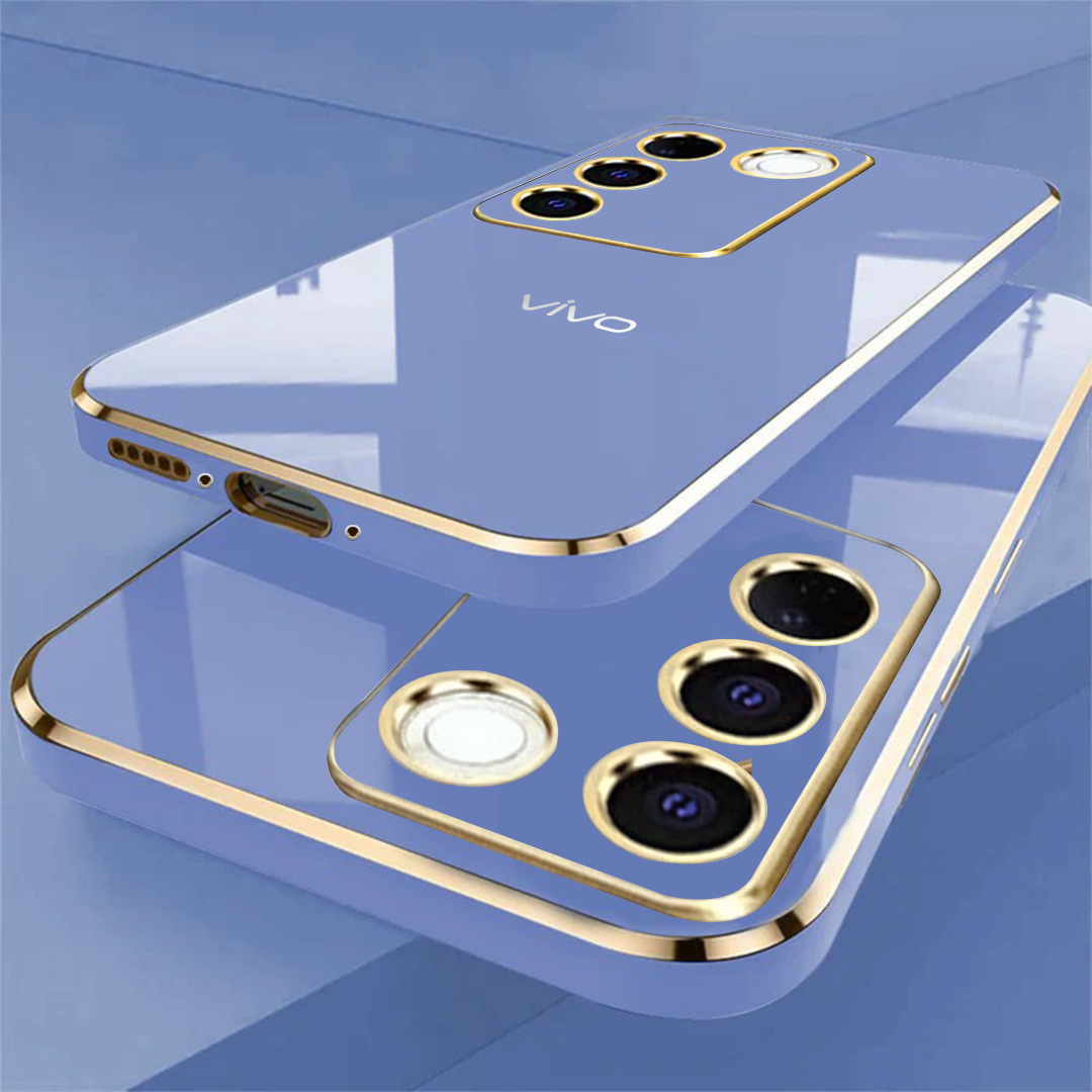 VIVO V27 5G ULTRA-SHINE GOLD ELECTROPLATED LUXURIOUS  BACK CASE WITH CAMERA PROTECTION