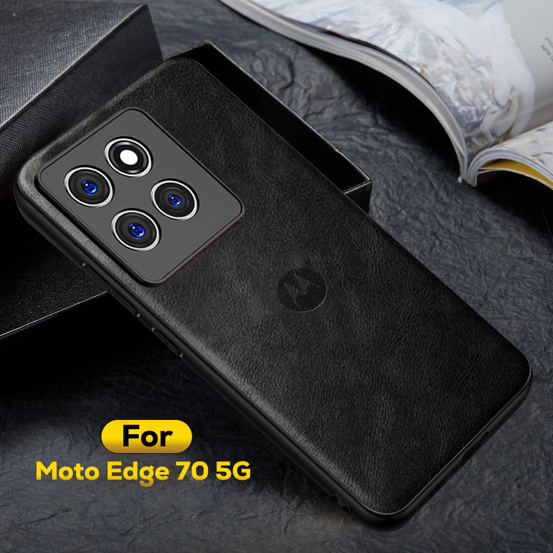 MOTOROLA EDGE 70 5G Business LEATHER BACK CASE WITH CAMERA PROTECTION WITH IMPOSED MOTO LOGO