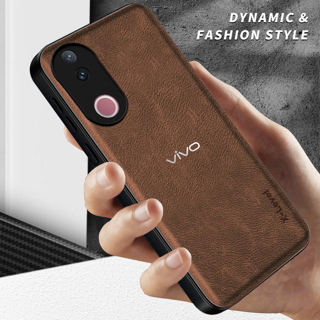 VIVO V50/V50e 5G Business Style PU LEATHER PROTECTIVE BACK CASE WITH CAMERA PROTECTION