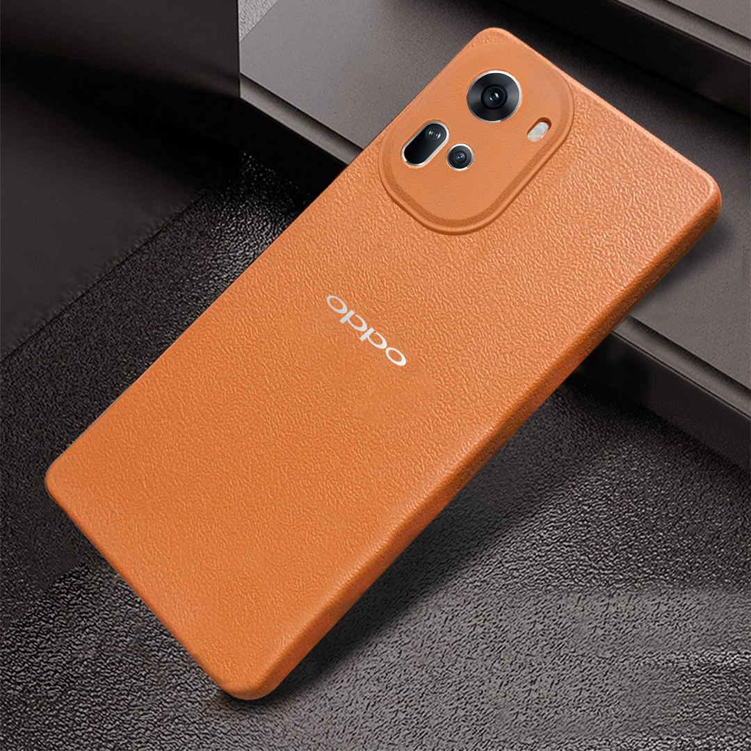 Oppo RENO 11 5G Solid Color Leather Texture Matte Phone Back Case