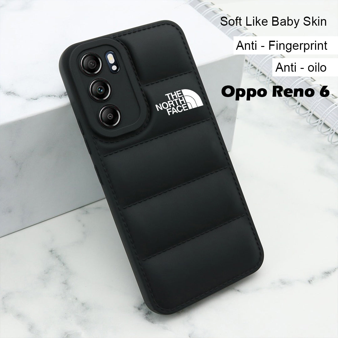 Reno 6 5G The North Face Puffer Edition Black Bumper Back Case