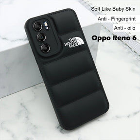 Reno 6 5G The North Face Puffer Edition Black Bumper Back Case