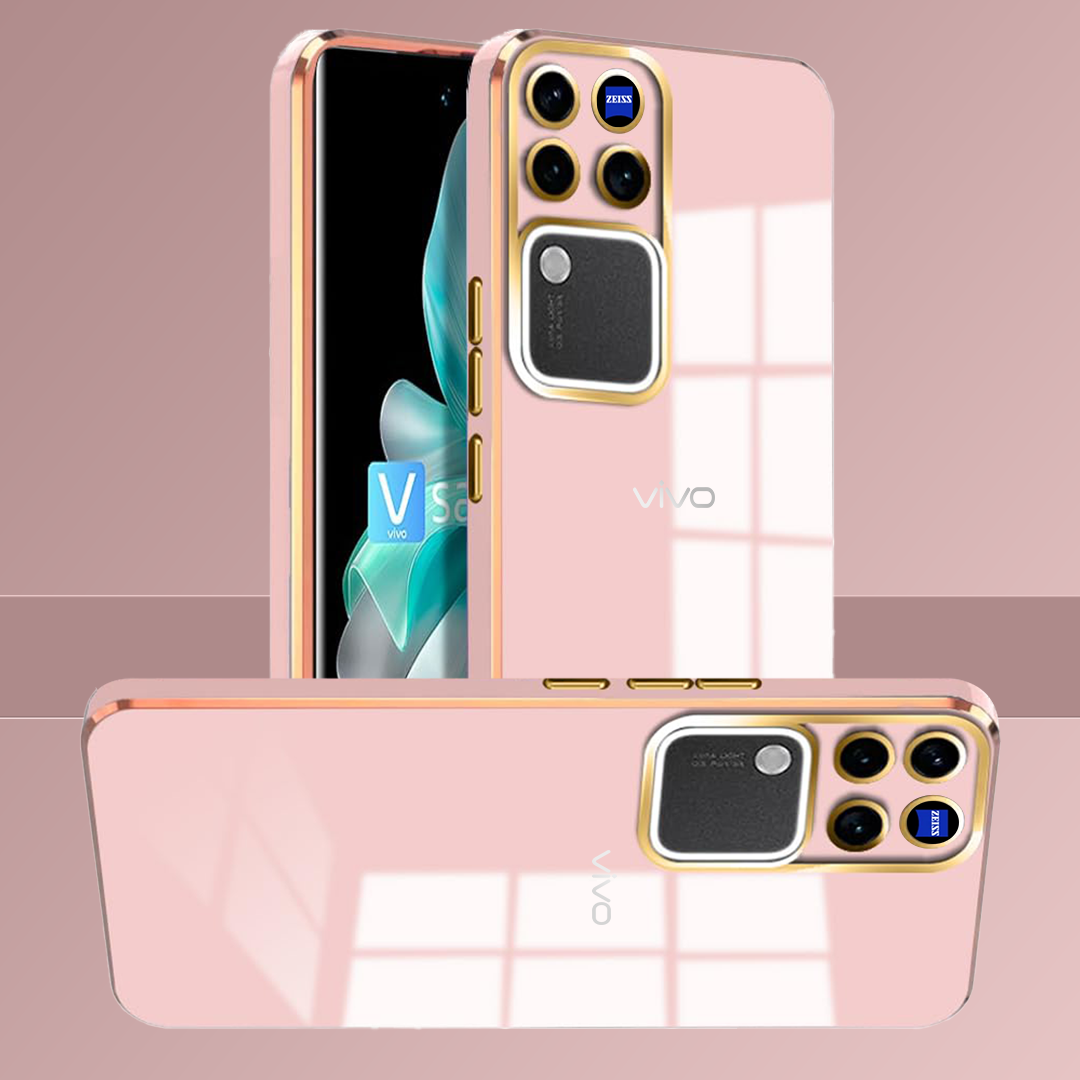 VIVO V-SERIES 5G ULTRA-SHINE GOLD ELECTROPLATED LUXURIOUS  BACK CASE WITH CAMERA PROTECTION