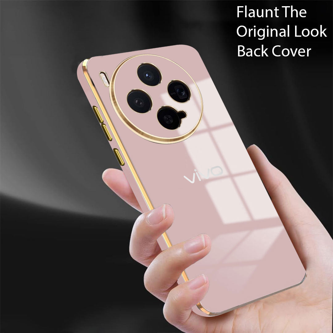 VIVO X300 5G ULTRA-SHINE GOLD ELECTROPLATED LUXURIOUS  BACK CASE WITH CAMERA PROTECTION