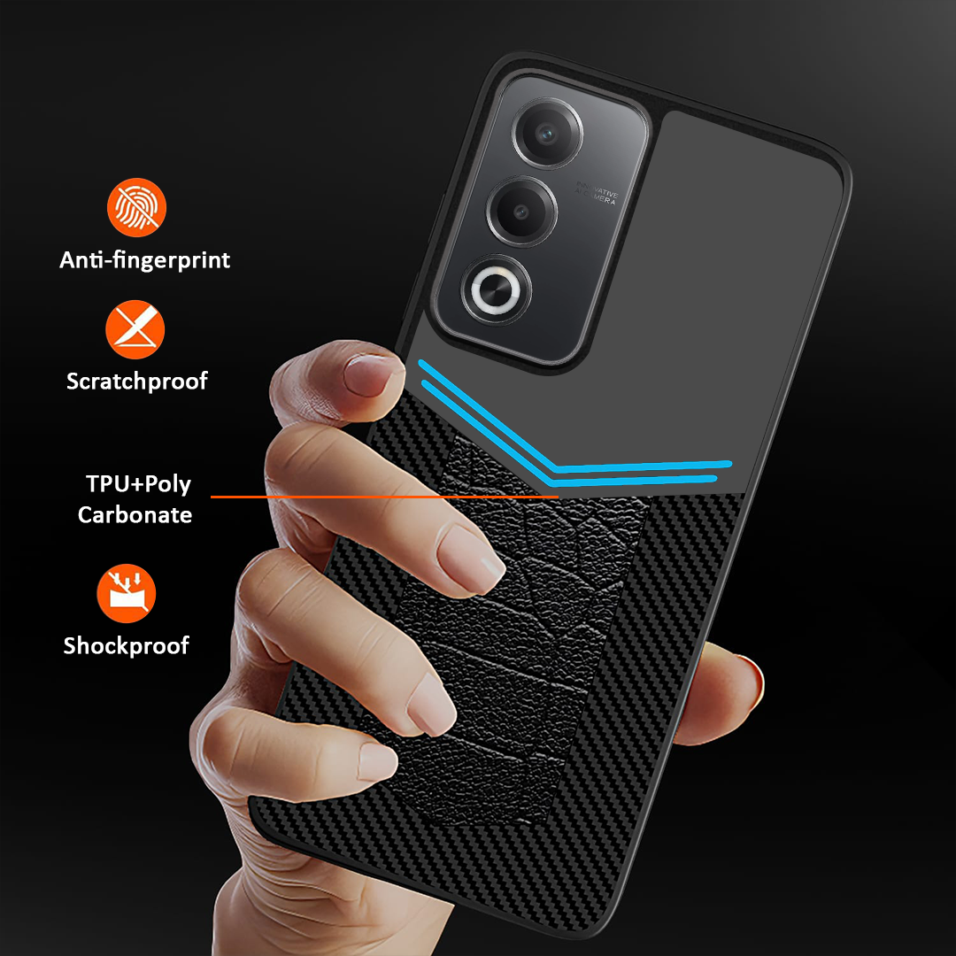 OPPO A3 PRO 5G Ultra Hybrid Carbon Fiber Shockproof TPU + Poly Carbonate Back Cover Case