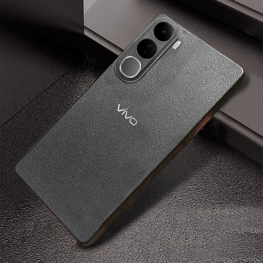 Vivo Y300 5G Solid Color Leather Texture Matte Phone Back Case