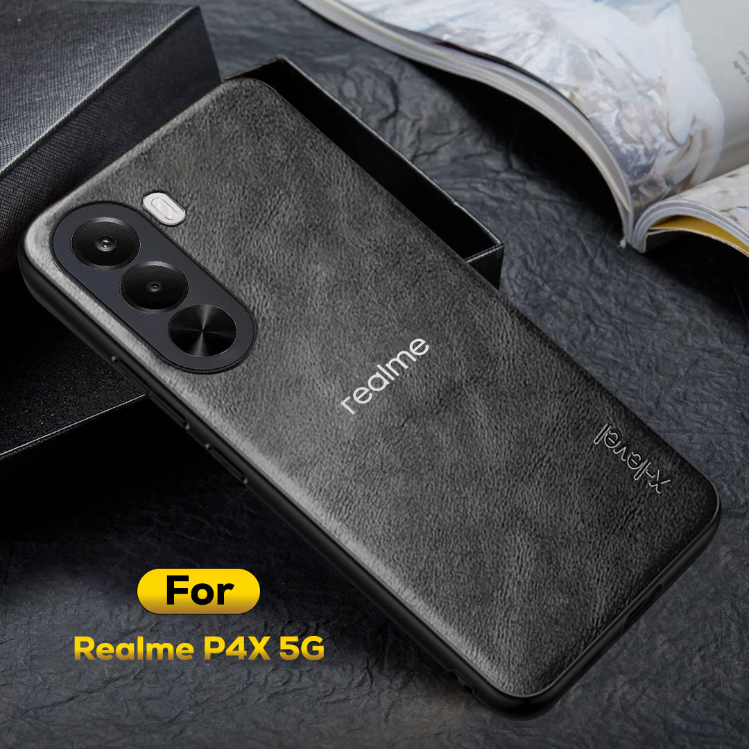 REALME P4X 5G Business Style PU LEATHER PROTECTIVE BACK CASE WITH CAMERA PROTECTION