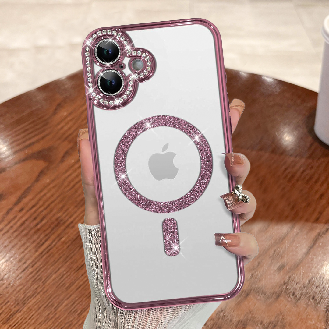 IPHONE 16 5G Diamond Gradient Plated MagSafe TPU With Camera Lens Protection Phone Case