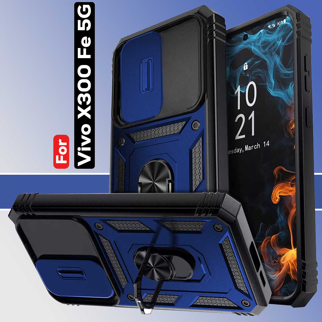 VIVO X300fe 5G Armor Military-grade Case With Sliding Camera Cover & 360 Kickstand