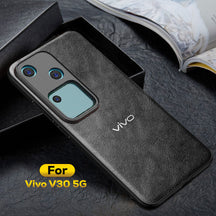 VIVO V30 5G Business Style PU LEATHER PROTECTIVE BACK CASE WITH CAMERA PROTECTION