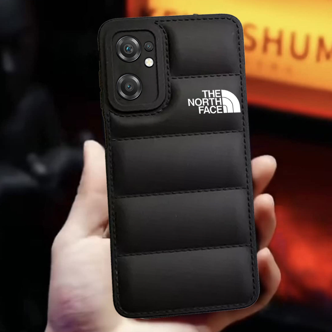 The North Face Puffer Edition Black Bumper Back Case For Reno 7