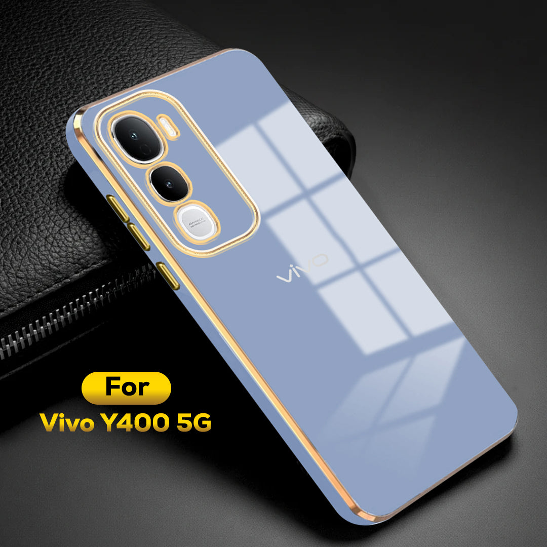 VIVO Y400 5G ULTRA-SHINE GOLD ELECTROPLATED LUXURIOUS  BACK CASE WITH CAMERA PROTECTION