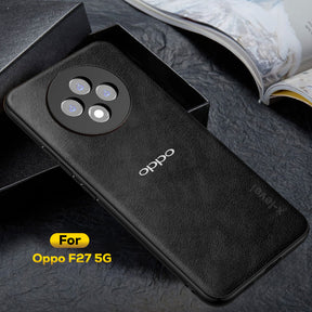 OPPO F27 5G Business Style PU LEATHER PROTECTIVE BACK CASE WITH CAMERA PROTECTION