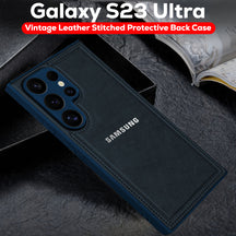 Samsung Galaxy S23 ULTRA 5G Vintage Leather Stitched Protective Back Case