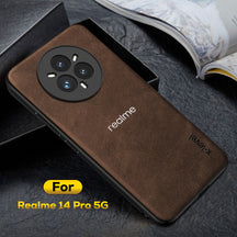 REALME 14 PRO 5G Business Style PU LEATHER PROTECTIVE BACK CASE WITH CAMERA PROTECTION