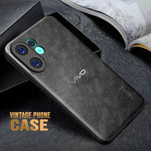 VIVO V60 5G Business Style PU LEATHER PROTECTIVE BACK CASE WITH CAMERA PROTECTION