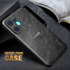 VIVO V60 5G Business Style PU LEATHER PROTECTIVE BACK CASE WITH CAMERA PROTECTION