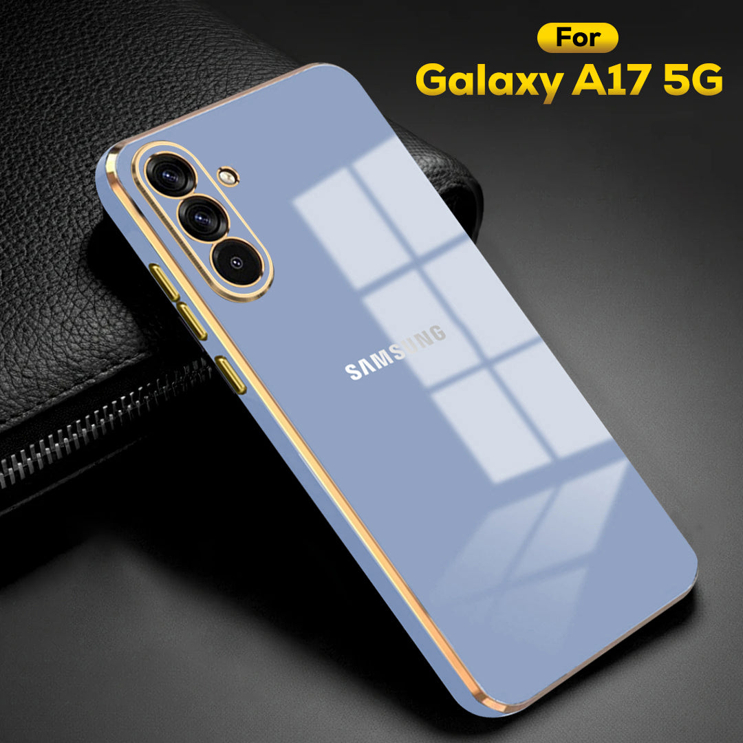 SAMSUNG GALAXY A17 5G ULTRA-SHINE GOLD ELECTROPLATED LUXURIOUS BACK CASE WITH CAMERA PROTECTION