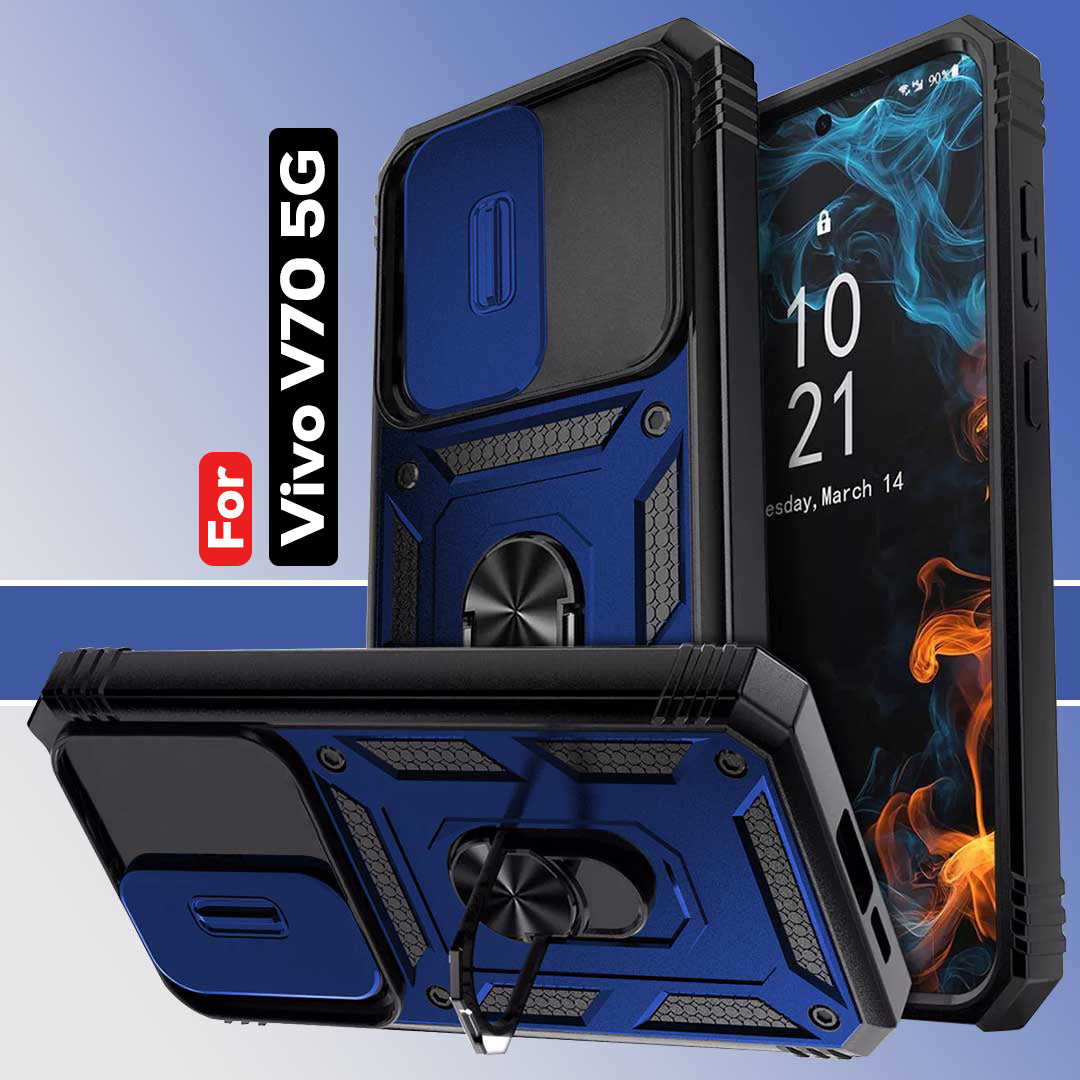 VIVO V70 5G Armor Military-grade Case With Sliding Camera Cover & 360 Kickstand