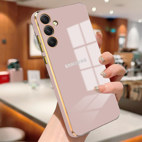 GALAXY A55 5G ULTRA-SHINE GOLD ELECTROPLATED LUXURIOUS  BACK CASE WITH CAMERA PROTECTION