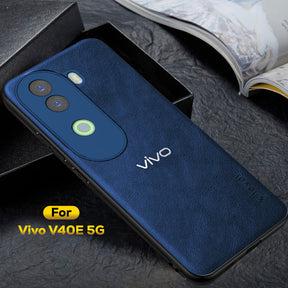 VIVO V40e 5G Business Style PU LEATHER PROTECTIVE BACK CASE WITH CAMERA PROTECTION