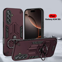 Samsung Galaxy A34 5G Armor knight Series Camera Protection 2 in 1 Shockproof Phone Cover with Kickstand