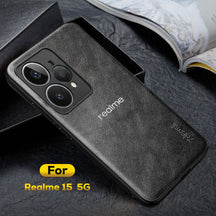 REALME 15 5G Business Style PU LEATHER PROTECTIVE BACK CASE WITH CAMERA PROTECTION