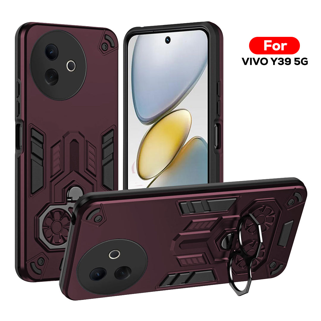 Vivo Y39 5G Armor knight Series Camera Protection 2 in 1 Shockproof Phone Cover with Kickstand